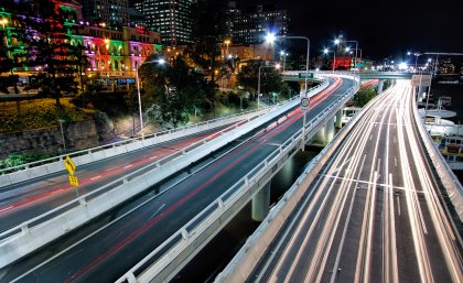 Traffic on Brisbane's Riverside Expressway
